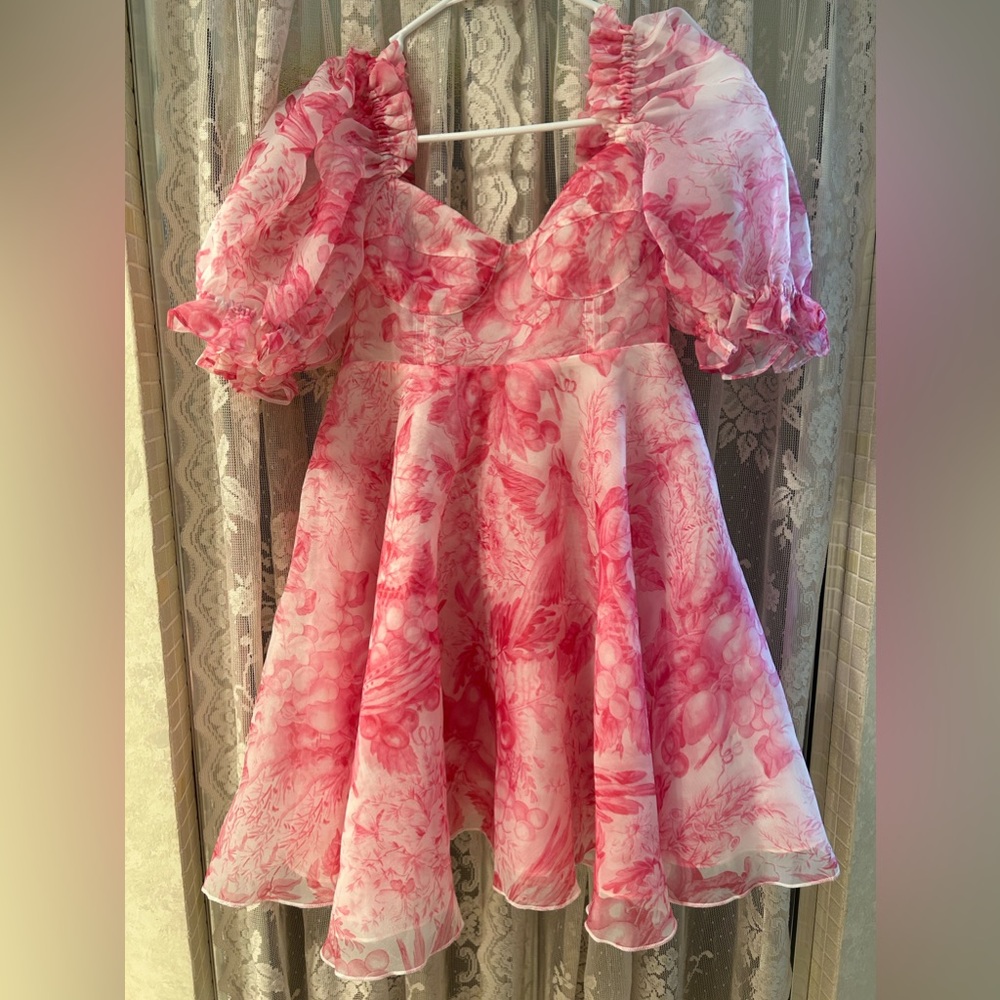 COPY - Selkie Parliament Dress Pink Toile XS